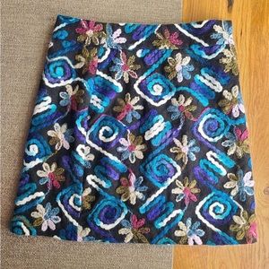 XS ZARA mini skirt with colourful boho wool pattern